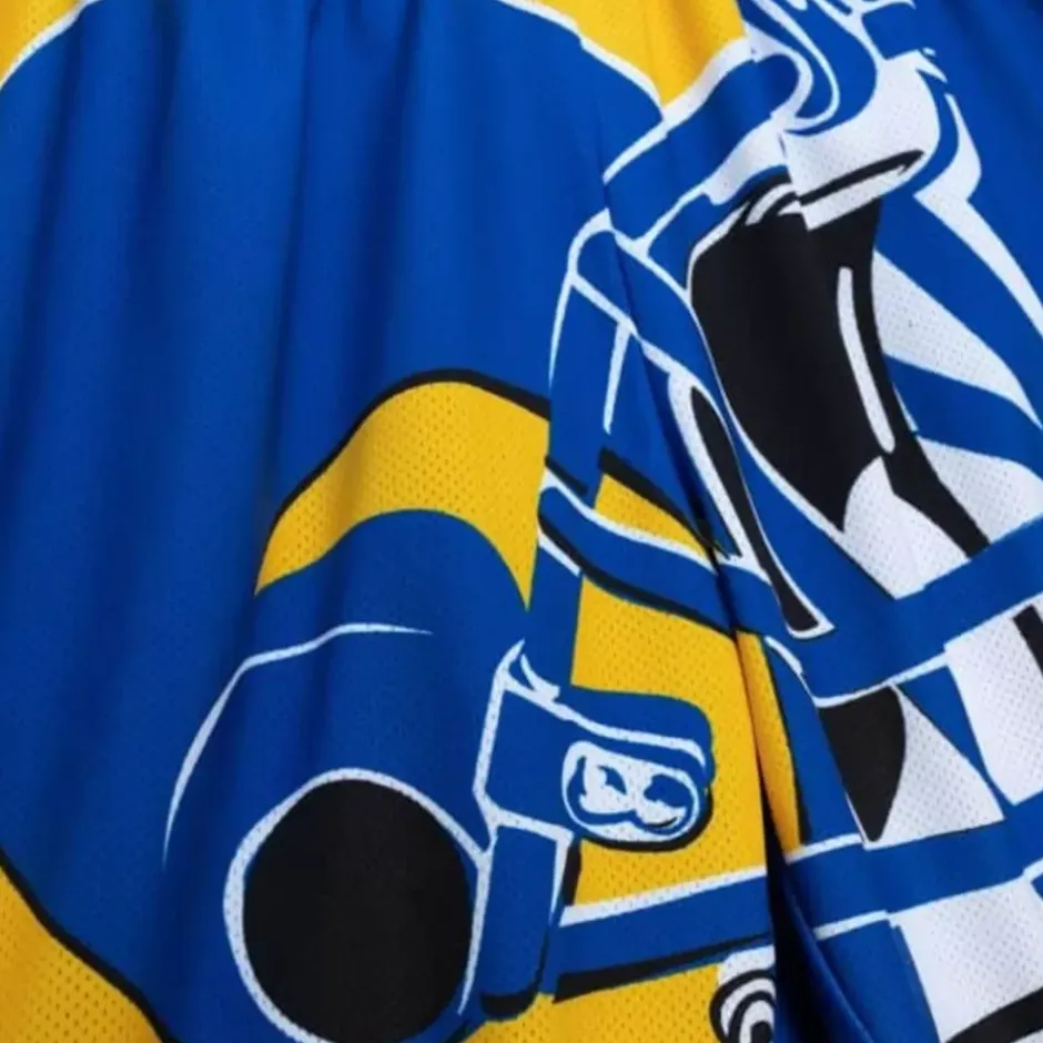 Men Mitchell & Ness Shorts-Big Face Shorts Los Angeles Rams