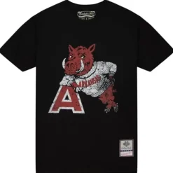 Men Mitchell & Ness T-Shirts & Tops-Big Logo Tee University Of Arkansas