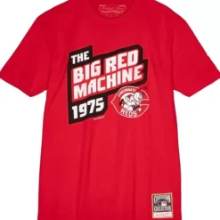 Men Mitchell & Ness T-Shirts & Tops-Big Red Machine Tee Cincinnati Reds