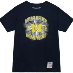 Men Mitchell & Ness T-Shirts & Tops-Big Shine Tee University Of Michigan