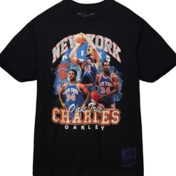Men Mitchell & Ness T-Shirts & Tops-Bling Ss Tee Hwc New York Knicks Charles Oakley