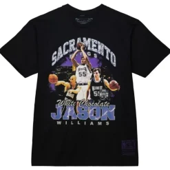 Men Mitchell & Ness T-Shirts & Tops-Bling Ss Tee Hwc Sacramento Kings Jason Williams