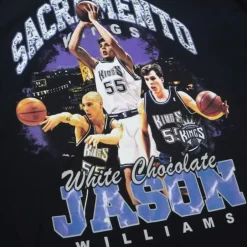 Men Mitchell & Ness T-Shirts & Tops-Bling Ss Tee Hwc Sacramento Kings Jason Williams