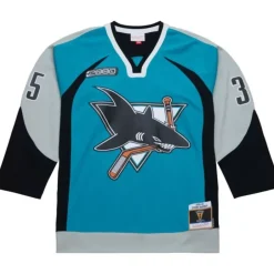 Mitchell & Ness Nhl Blue Line-Blue Line Evgeni Nabokov San Jose Sharks Dark 1999 Jersey