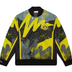 Men Mitchell & Ness Jackets & Outerwear-Borussia Dortmund Warmup Jacket