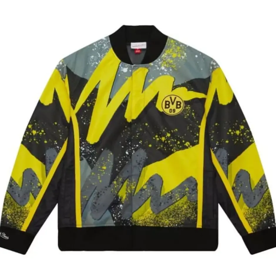 Men Mitchell & Ness Jackets & Outerwear-Borussia Dortmund Warmup Jacket