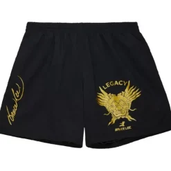Men Mitchell & Ness Shorts-Branded Bruce Lee Dragon'S Head Script Nylon Shorts