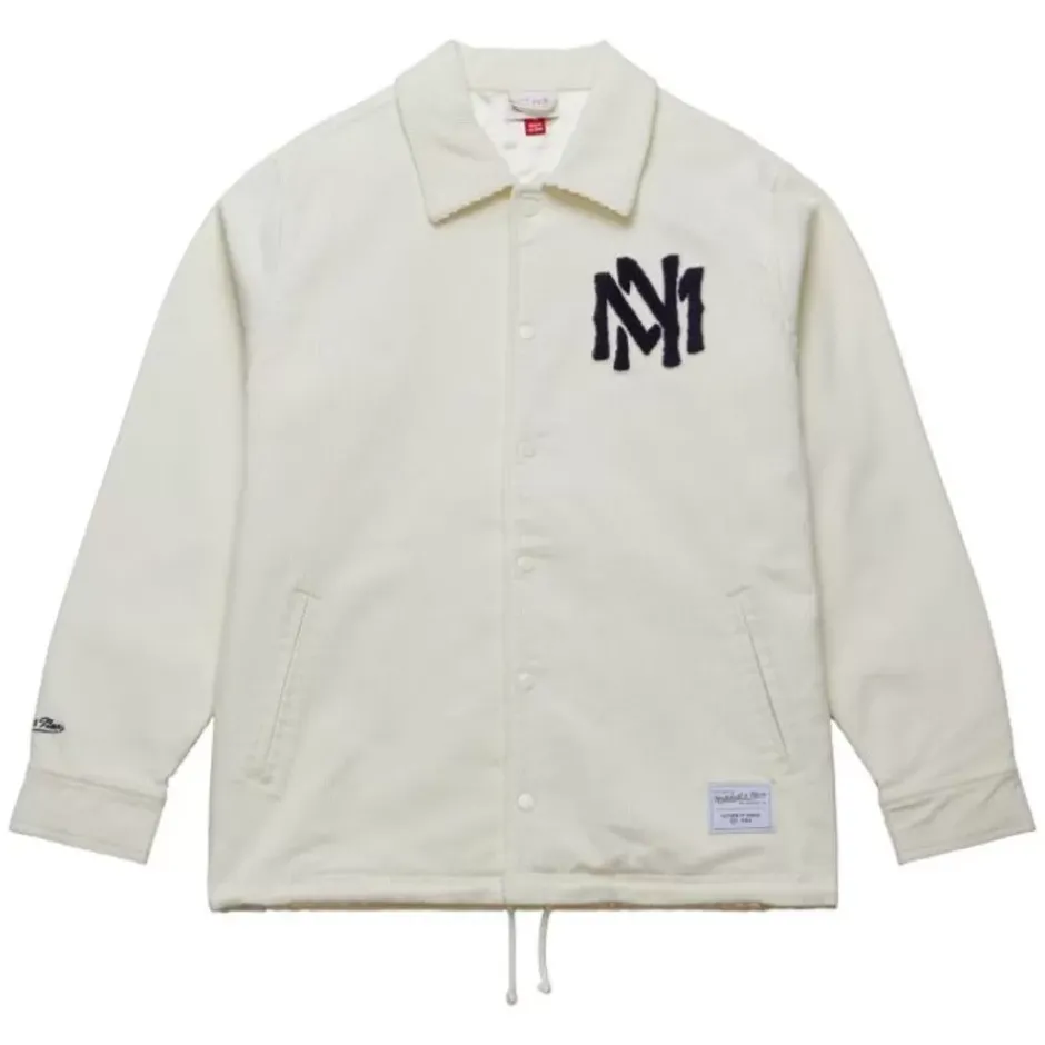 Men Mitchell & Ness Jackets & Outerwear-Branded M&N Interlock Corduroy Coaches Jacket