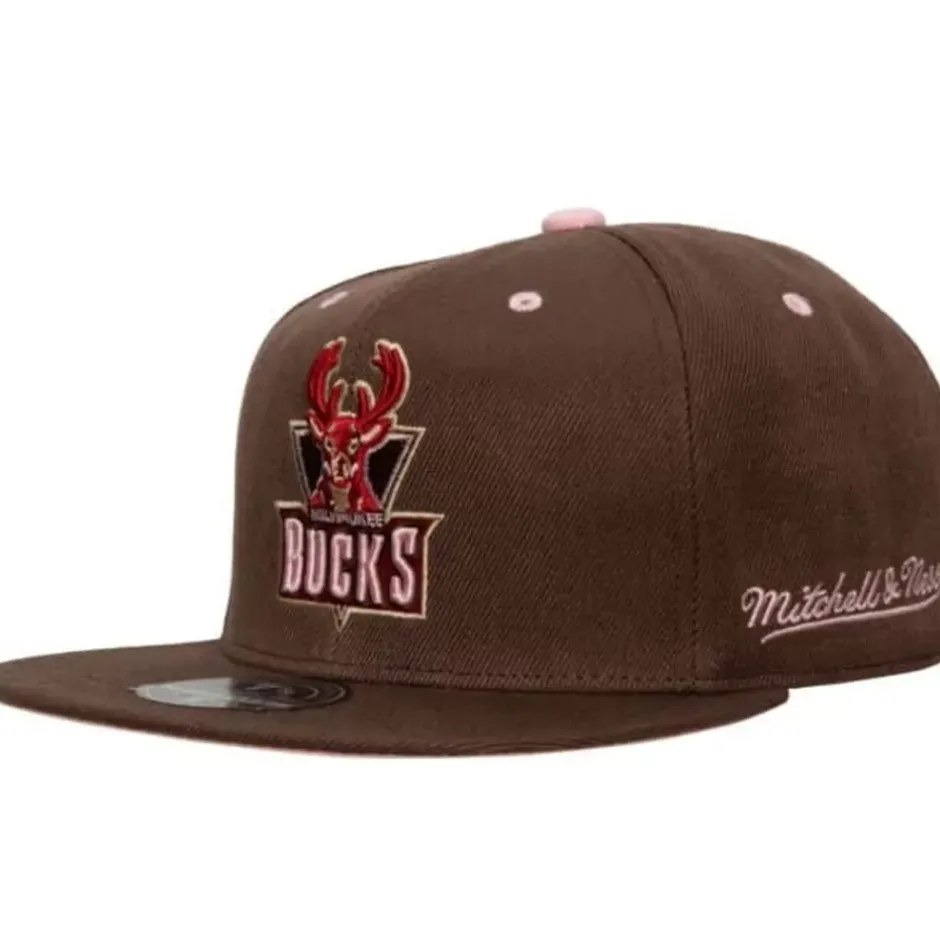 Mitchell & Ness Fitted-Brown Sugar Bacon Fitted Hat Hwc Milwaukee Bucks