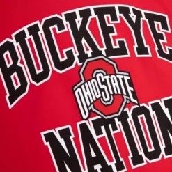 Men Mitchell & Ness T-Shirts & Tops-Buckeye Nation Tee Ohio State
