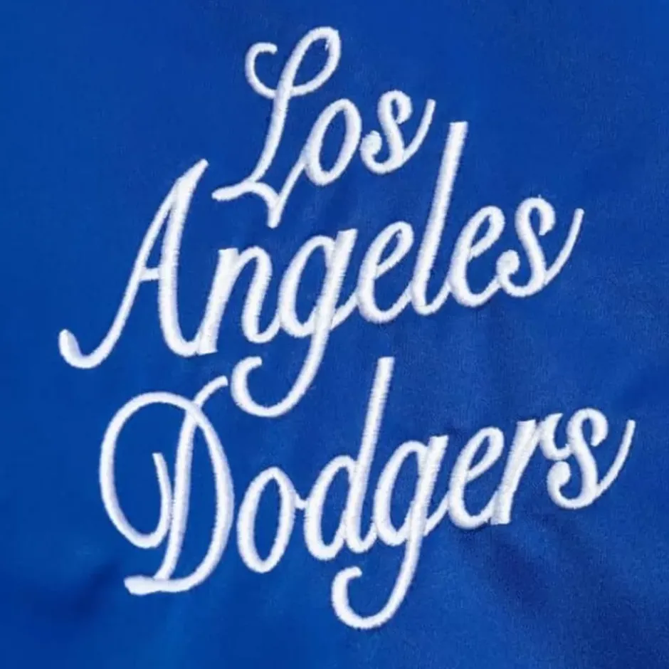 Men Mitchell & Ness Jackets & Outerwear-Bxr Pueblo Satin Jacket Los Angeles Dodgers