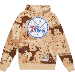 Men Mitchell & Ness Hoodies & Sweatshirts-Camo Reflective Hoodie Philadelphia 76Ers