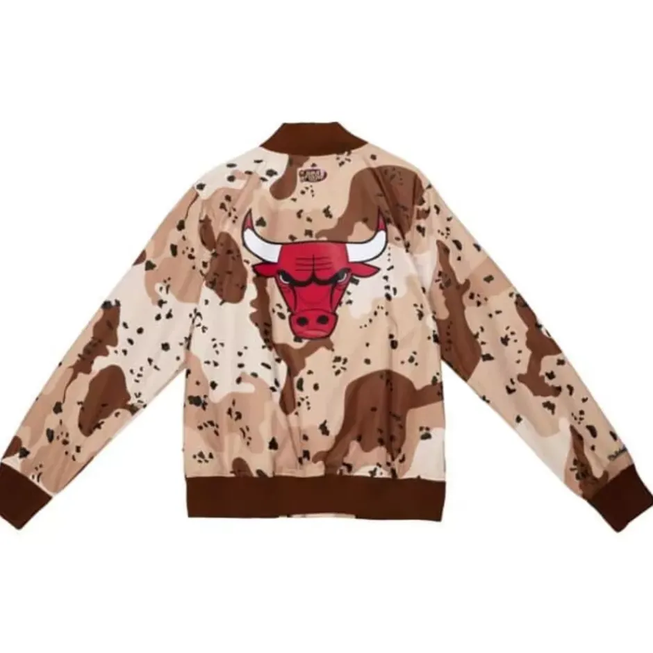 Men Mitchell & Ness Jackets & Outerwear-Camo Reflective Jacket Chicago Bulls