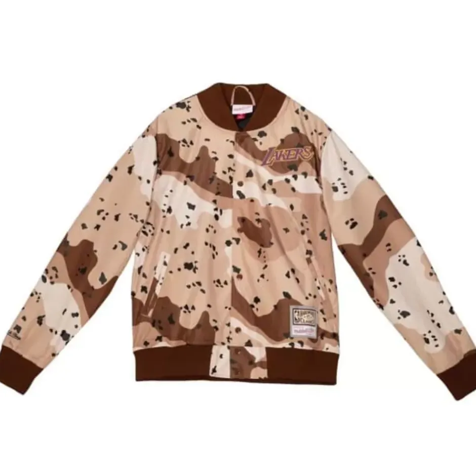 Men Mitchell & Ness Jackets & Outerwear-Camo Reflective Jacket Los Angeles Lakers