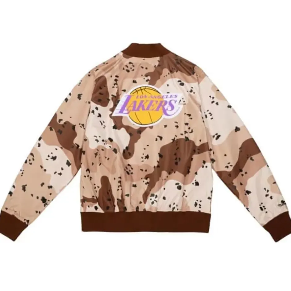 Men Mitchell & Ness Jackets & Outerwear-Camo Reflective Jacket Los Angeles Lakers
