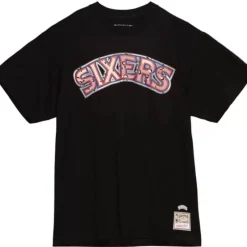 Men Mitchell & Ness T-Shirts & Tops-Camo Reflective Ss Tee Philadelphia 76Ers