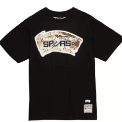 Men Mitchell & Ness T-Shirts & Tops-Camo Reflective Ss Tee San Antonio Spurs