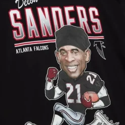 Men Mitchell & Ness T-Shirts & Tops-Caricatures Tee Atlanta Falcons Deion Sanders