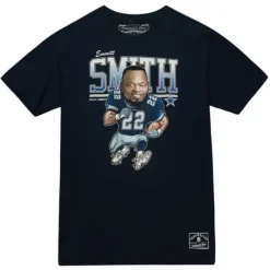 Men Mitchell & Ness T-Shirts & Tops-Caricatures Tee Dallas Cowboys Emmitt Smith