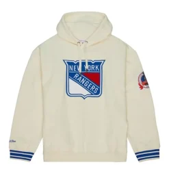 Men Mitchell & Ness Hoodies & Sweatshirts-Chainstitch Heavyweight Hoodie Current New York Rangers