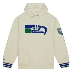 Men Mitchell & Ness Hoodies & Sweatshirts-Chainstitch Heavyweight Hoodie Retro Seattle Seahawks