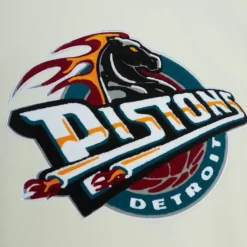 Men Mitchell & Ness Hoodies & Sweatshirts-Chainstitch Heavyweight Hoodie Retro Detroit Pistons