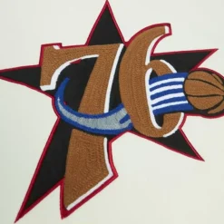 Men Mitchell & Ness Hoodies & Sweatshirts-Chainstitch Heavyweight Hoodie Retro Philadelphia 76Ers