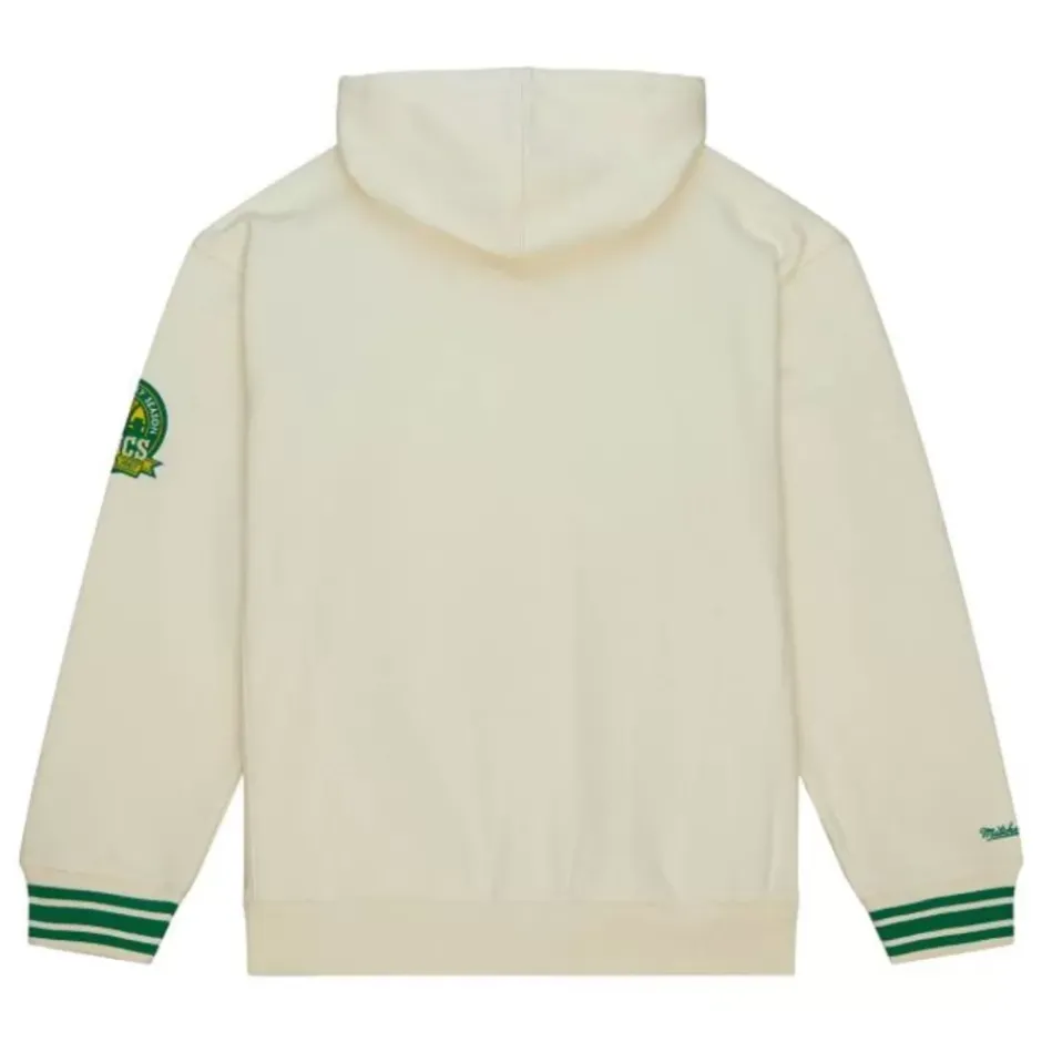 Men Mitchell & Ness Hoodies & Sweatshirts-Chainstitch Heavyweight Hoodie Retro Seattle Supersonics