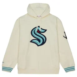 Men Mitchell & Ness Hoodies & Sweatshirts-Chainstitch Heavyweight Hoodie Current Seattle Kraken