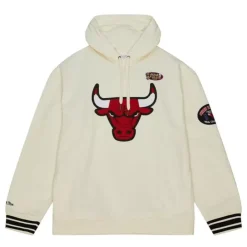 Men Mitchell & Ness Hoodies & Sweatshirts-Chainstitch Heavyweight Hoodie Retro Chicago Bulls