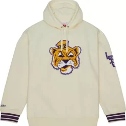 Men Mitchell & Ness Hoodies & Sweatshirts-Chainstitch Heavyweight Hoodie Retro Louisiana State University