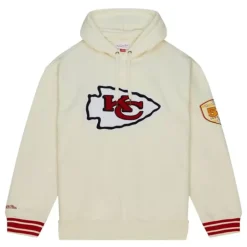 Men Mitchell & Ness Hoodies & Sweatshirts-Chainstitch Heavyweight Hoodie Retro Kansas City Chiefs