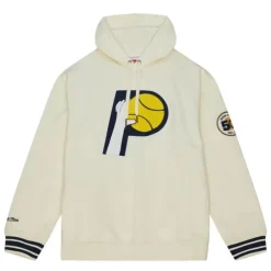 Men Mitchell & Ness Hoodies & Sweatshirts-Chainstitch Heavyweight Hoodie Retro Indiana Pacers