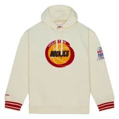 Men Mitchell & Ness Hoodies & Sweatshirts-Chainstitch Heavyweight Hoodie Retro Houston Rockets