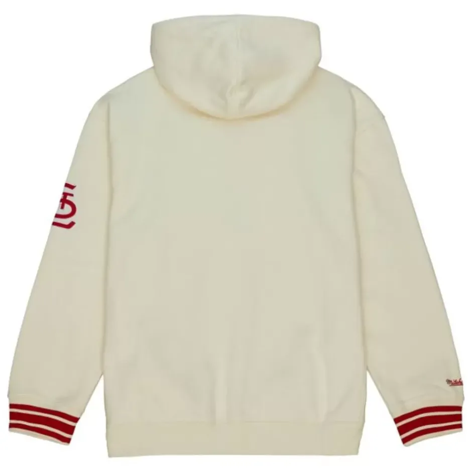 Men Mitchell & Ness Hoodies & Sweatshirts-Chainstitch Heavyweight Hoodie Retro St. Louis Cardinals