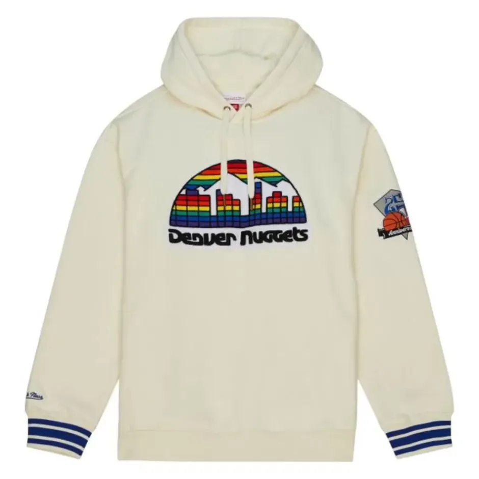 Men Mitchell & Ness Hoodies & Sweatshirts-Chainstitch Heavyweight Hoodie Retro Denver Nuggets