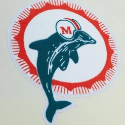 Men Mitchell & Ness Hoodies & Sweatshirts-Chainstitch Heavyweight Hoodie Retro Miami Dolphins