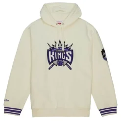 Men Mitchell & Ness Hoodies & Sweatshirts-Chainstitch Heavyweight Hoodie Retro Sacramento Kings