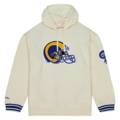 Men Mitchell & Ness Hoodies & Sweatshirts-Chainstitch Heavyweight Hoodie Retro Los Angeles Rams