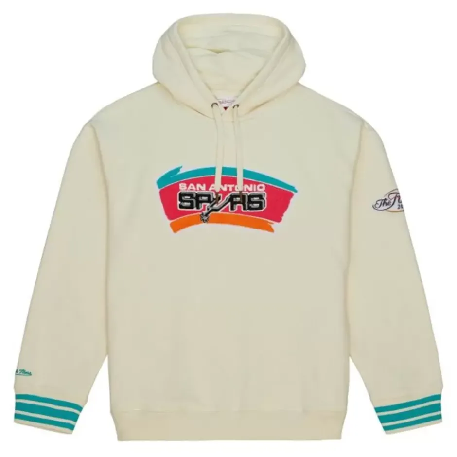 Men Mitchell & Ness Hoodies & Sweatshirts-Chainstitch Heavyweight Hoodie Retro San Antonio Spurs
