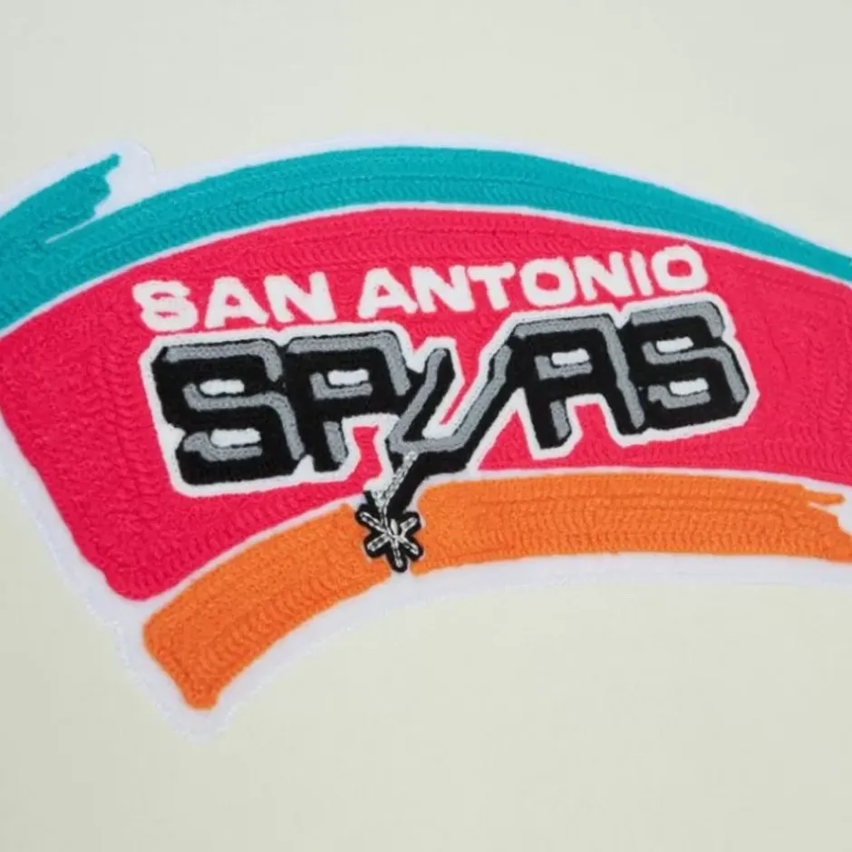 Men Mitchell & Ness Hoodies & Sweatshirts-Chainstitch Heavyweight Hoodie Retro San Antonio Spurs