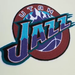 Men Mitchell & Ness Hoodies & Sweatshirts-Chainstitch Heavyweight Hoodie Retro Utah Jazz