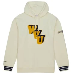 Men Mitchell & Ness Hoodies & Sweatshirts-Chainstitch Heavyweight Hoodie Retro West Virginia University