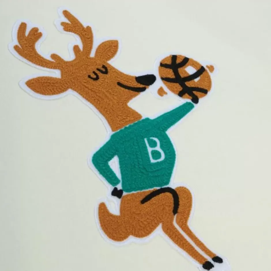 Men Mitchell & Ness Hoodies & Sweatshirts-Chainstitch Heavyweight Hoodie Retro Milwaukee Bucks