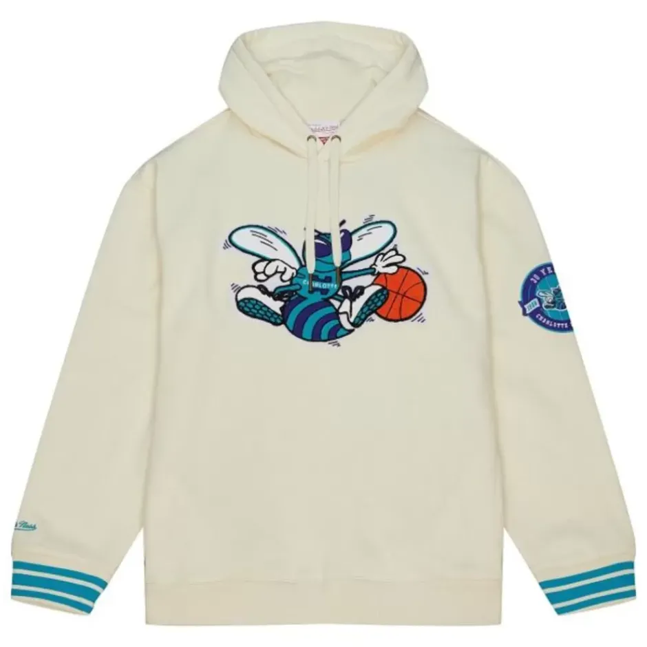 Men Mitchell & Ness Hoodies & Sweatshirts-Chainstitch Heavyweight Hoodie Retro Charlotte Hornets
