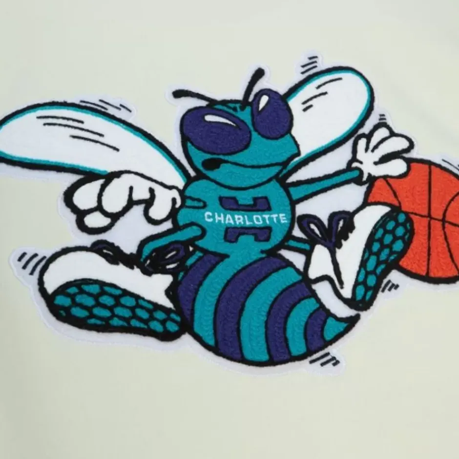 Men Mitchell & Ness Hoodies & Sweatshirts-Chainstitch Heavyweight Hoodie Retro Charlotte Hornets