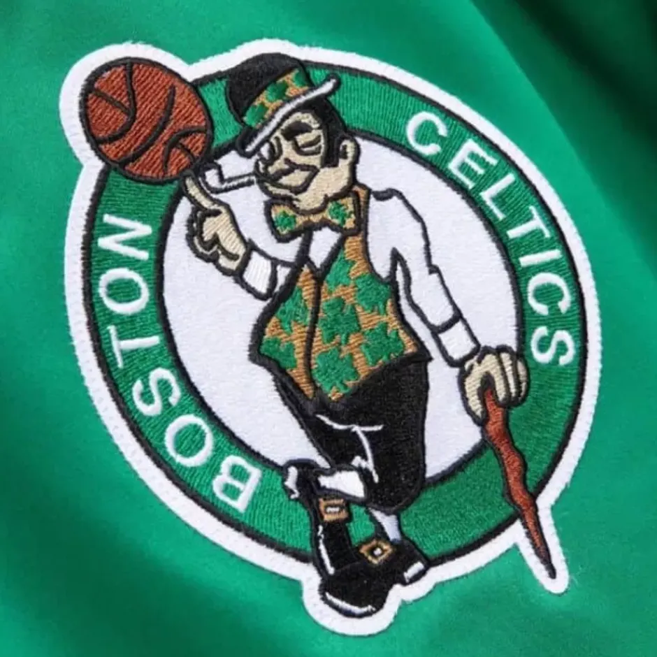 Men Mitchell & Ness Jackets & Outerwear-Champ City Satin Jacket Boston Celtics