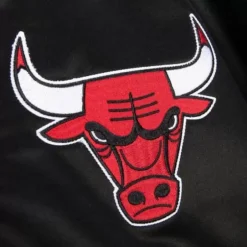 Men Mitchell & Ness Jackets & Outerwear-Champ City Satin Jacket Chicago Bulls