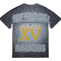 Men Mitchell & Ness T-Shirts & Tops-Champ City Sublimated Ss Tee Oakland Raiders
