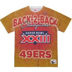 Men Mitchell & Ness T-Shirts & Tops-Champ City Sublimated Ss Tee San Francisco 49Ers